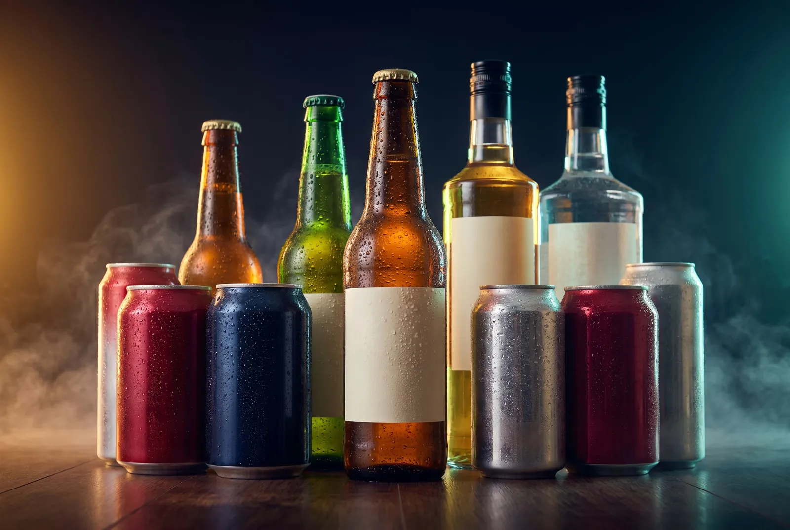 An assortment of ice-cold domestic beer cans, bottles and spirits at the Lincoln Lanes licensed bar